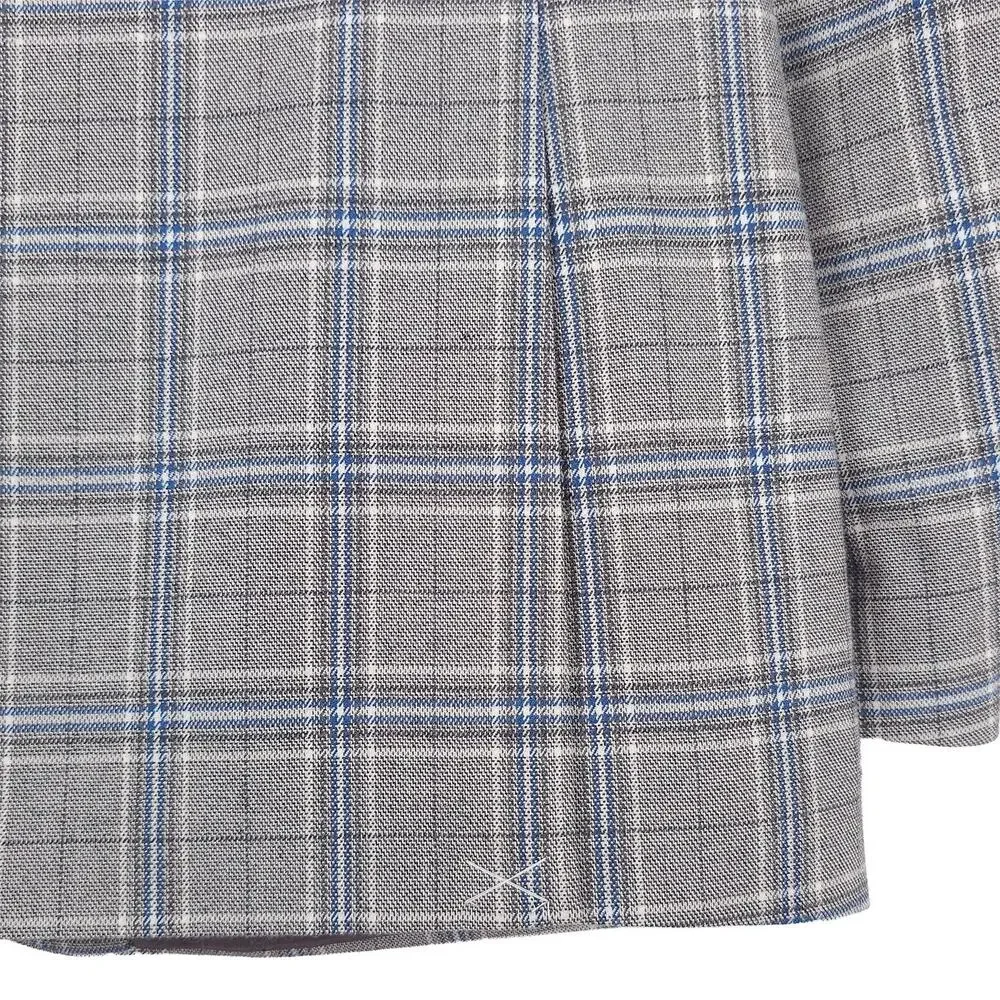 Nautica Mens Modern Fit Sport Coat Blazer 40R Grey Blue Plaid Stretch NWT